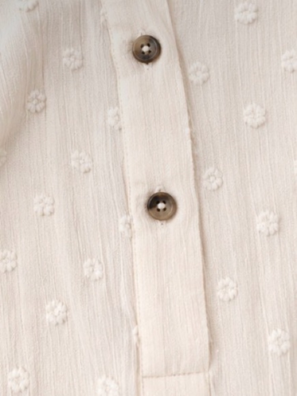 NWT By Together Cream Swiss Dot Tiered Button Down Mini Dress M - Picture 6 of 6